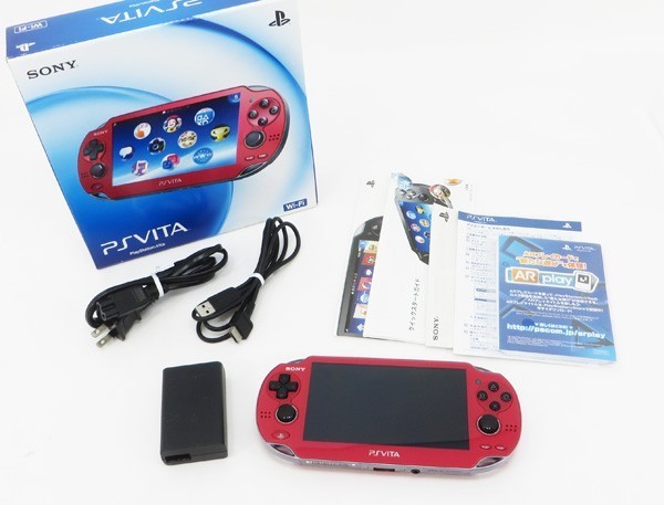 Sony Ps Vita Pch 1000 Oled Wi Fi Model Red W Charger Box Japan Excellent Ebay